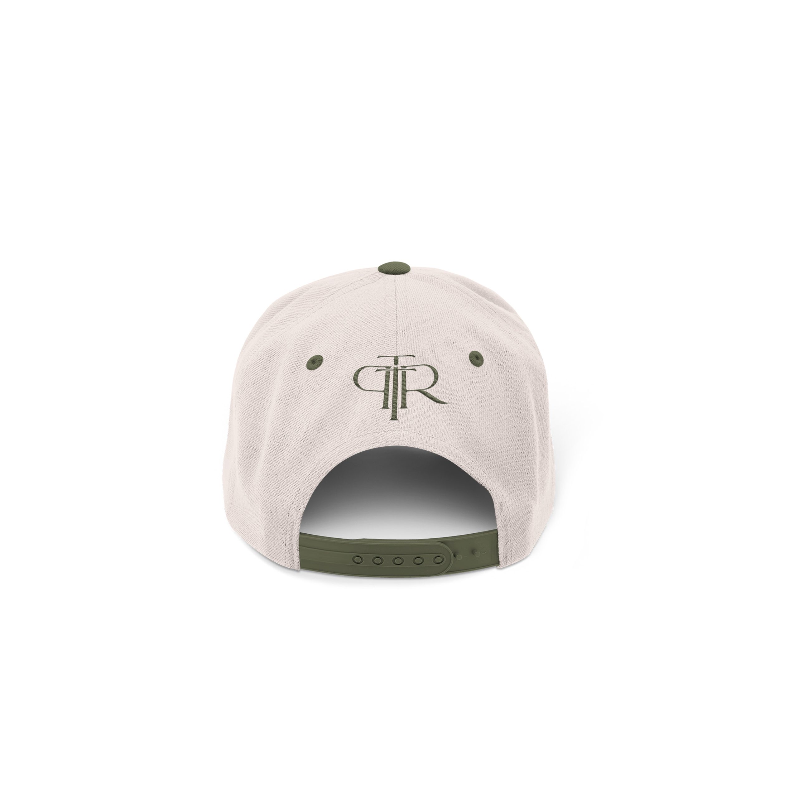 Becoming Her Forest Green cap back with The Power to Reclaim logo