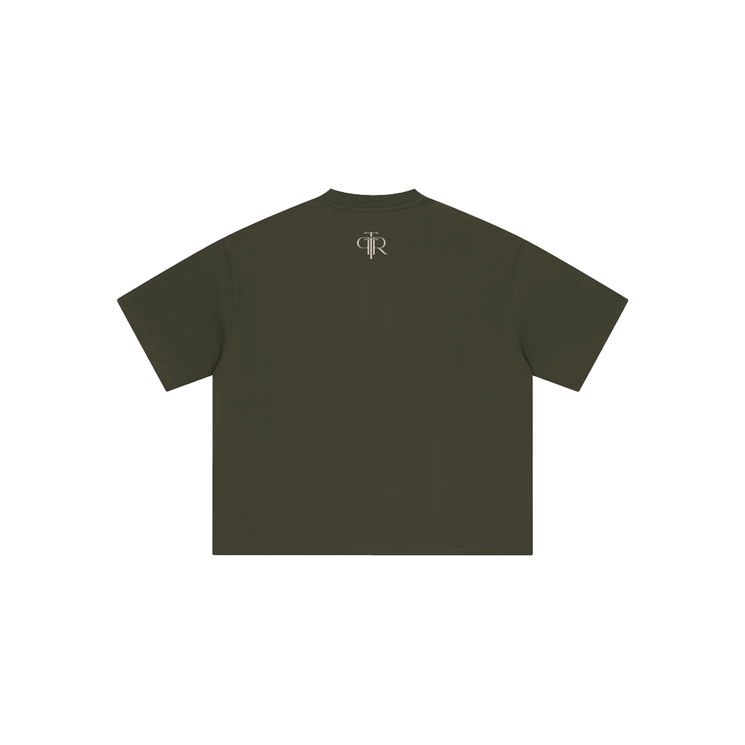 Becoming Her Forest Green t-shirt back with The Power to Reclaim logo
