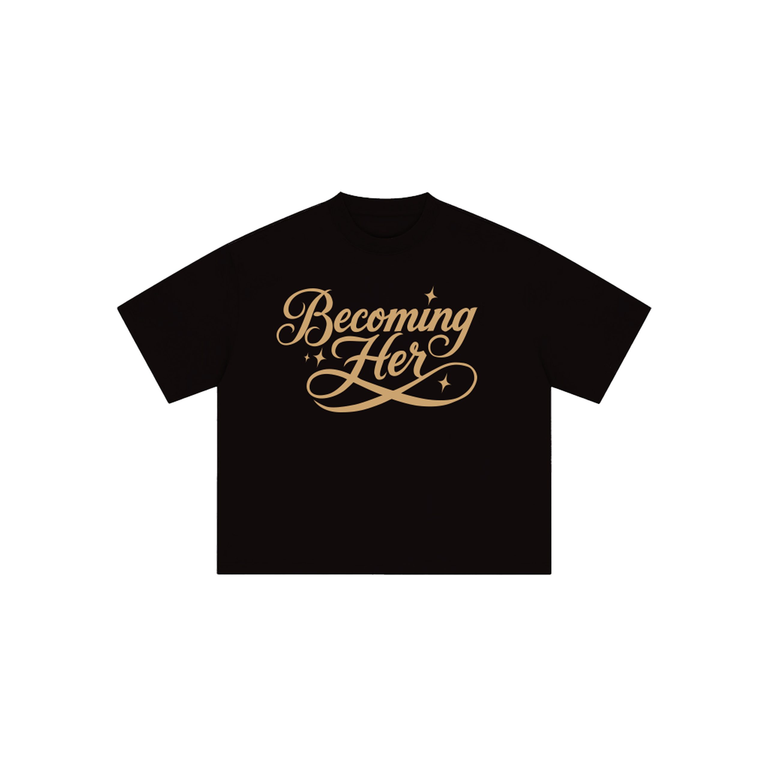 Becoming Her Reclaim Black graphic t-shirt front view