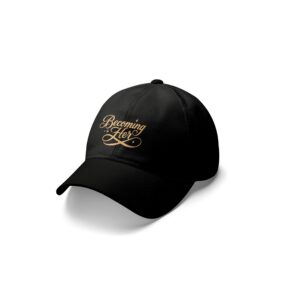 Becoming Her Reclaim Black statement cap front view