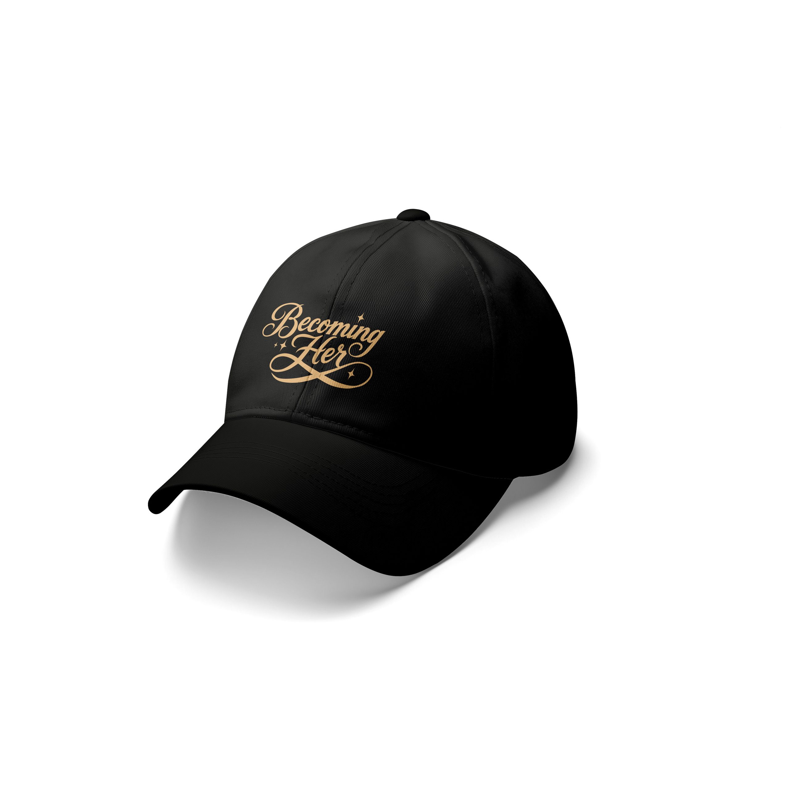 Becoming Her Reclaim Black statement cap front view
