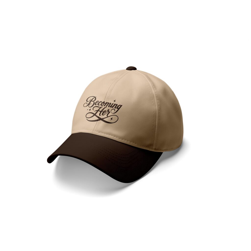 Becoming Her Sand statement cap front view