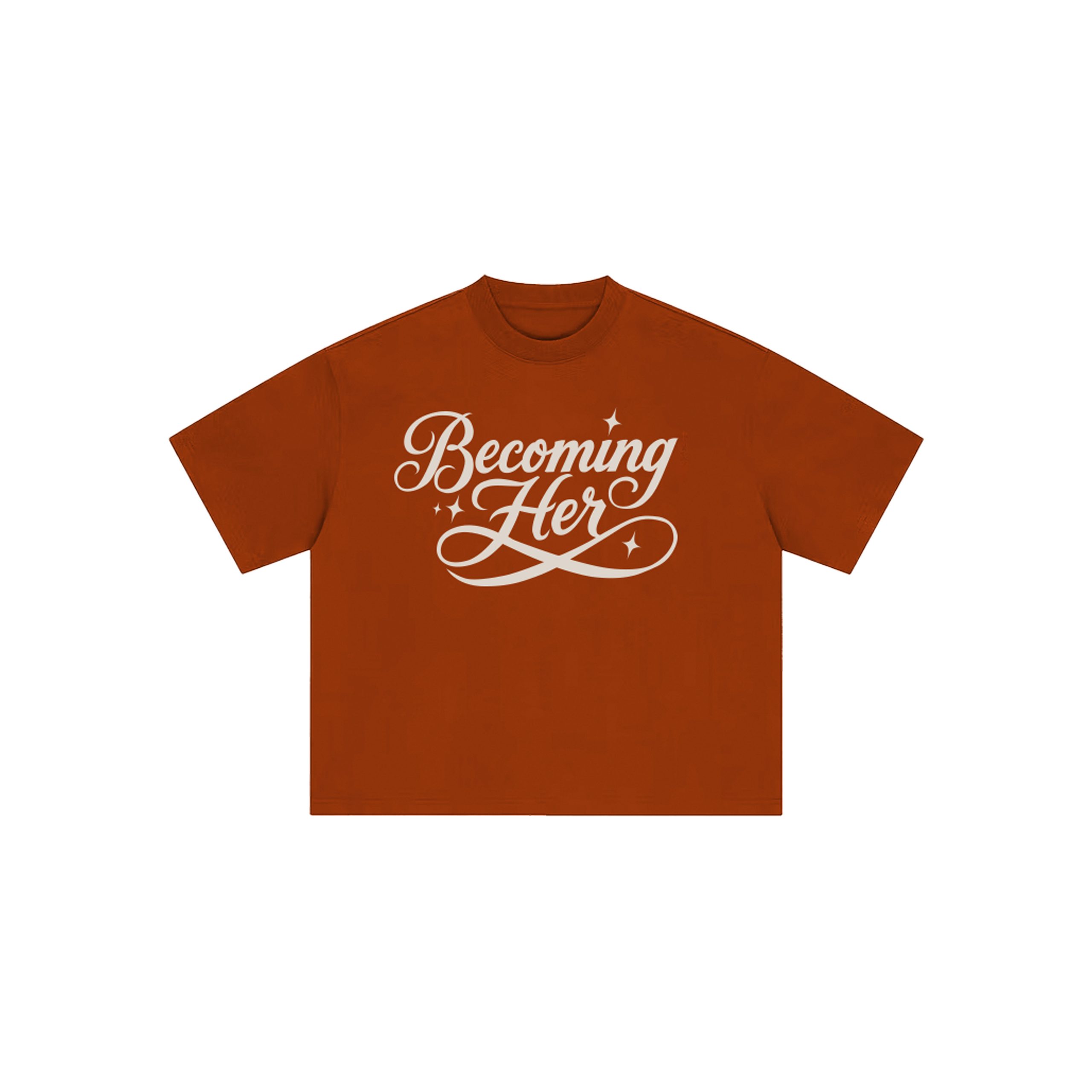 Becoming Her Terracotta graphic t-shirt front view
