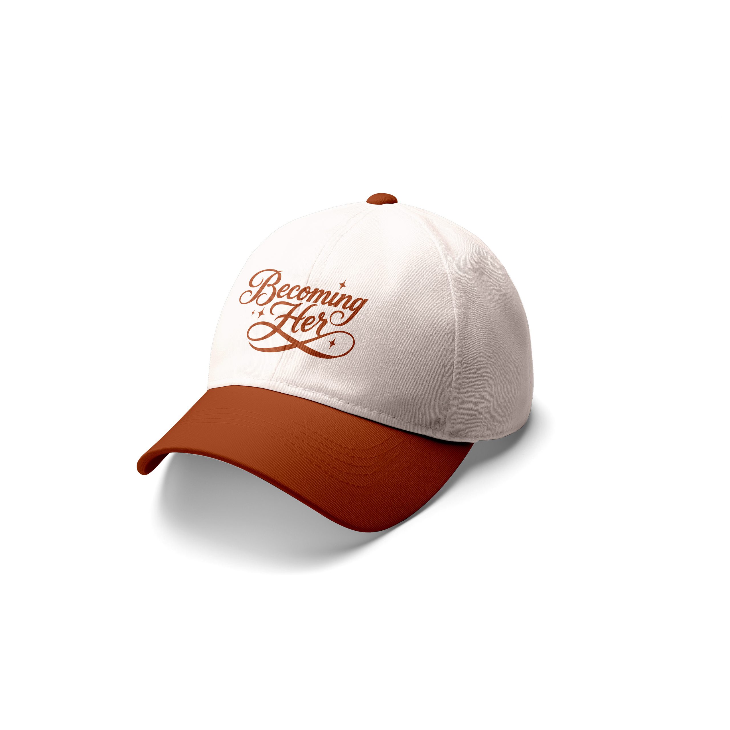 Becoming Her Terracotta statement cap front view