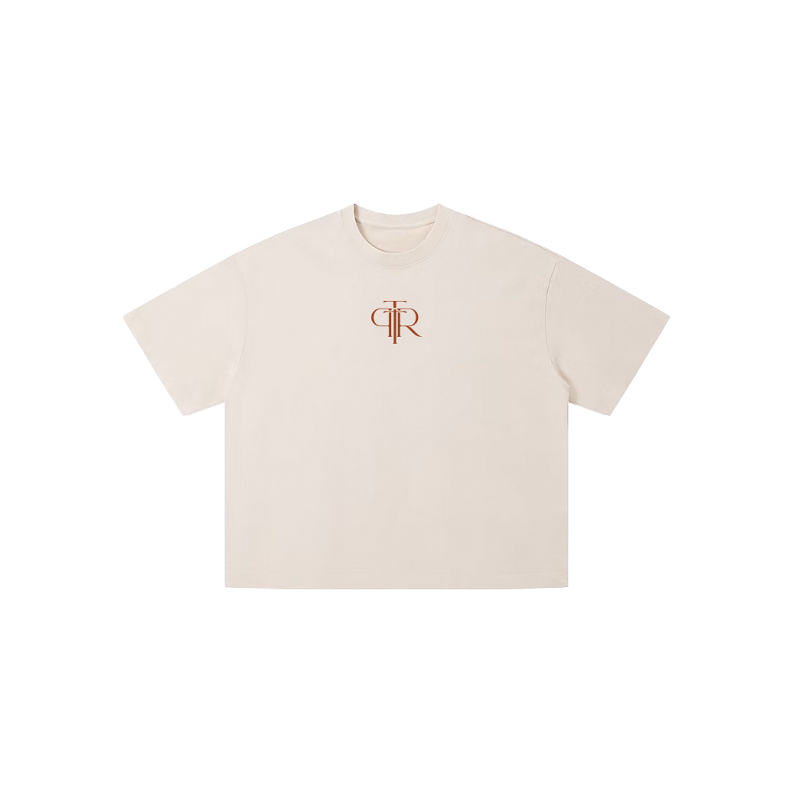 Becoming Required Courage Cream t-shirt front with The Power to Reclaim logo