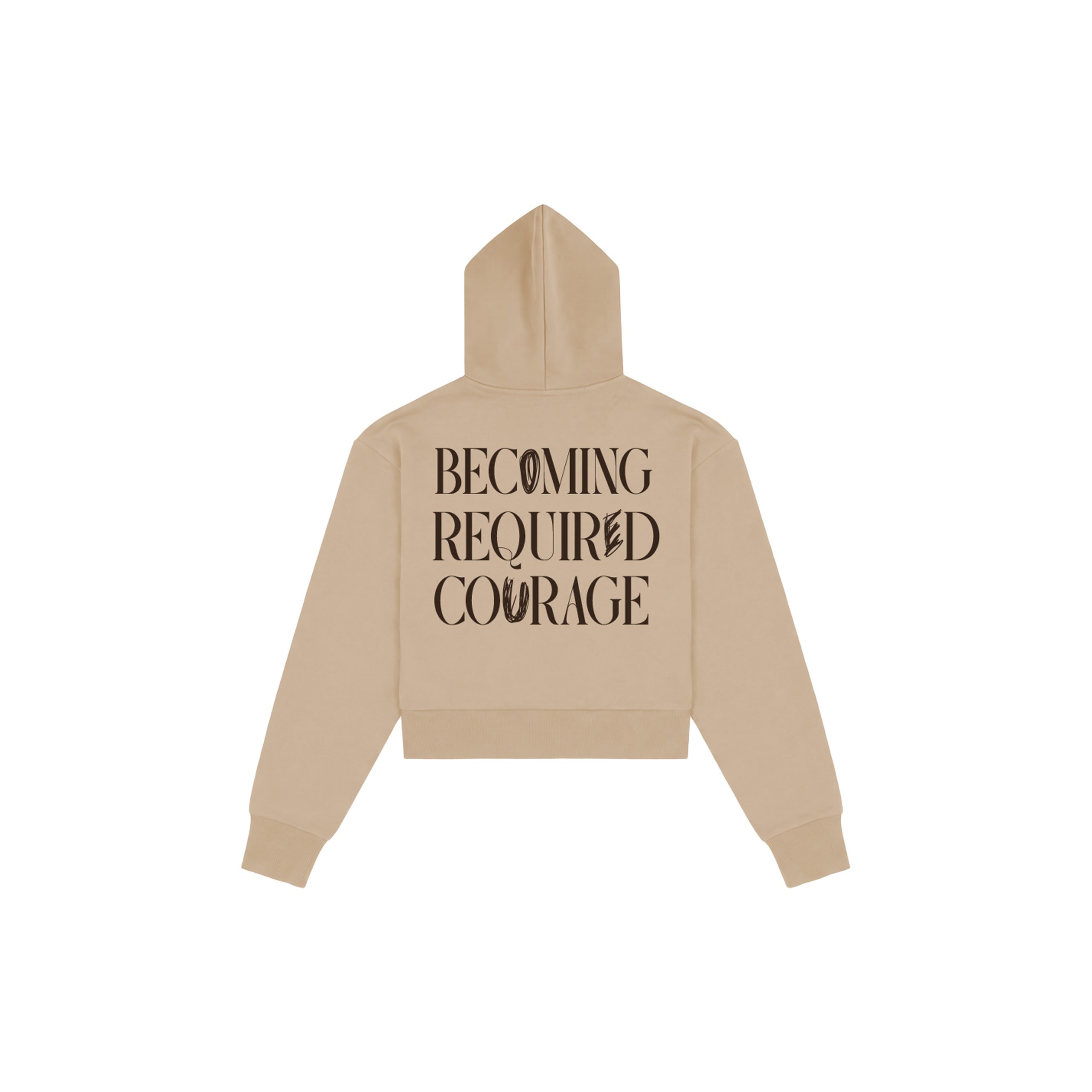 Becoming Required Courage Sand graphic hoodie back view