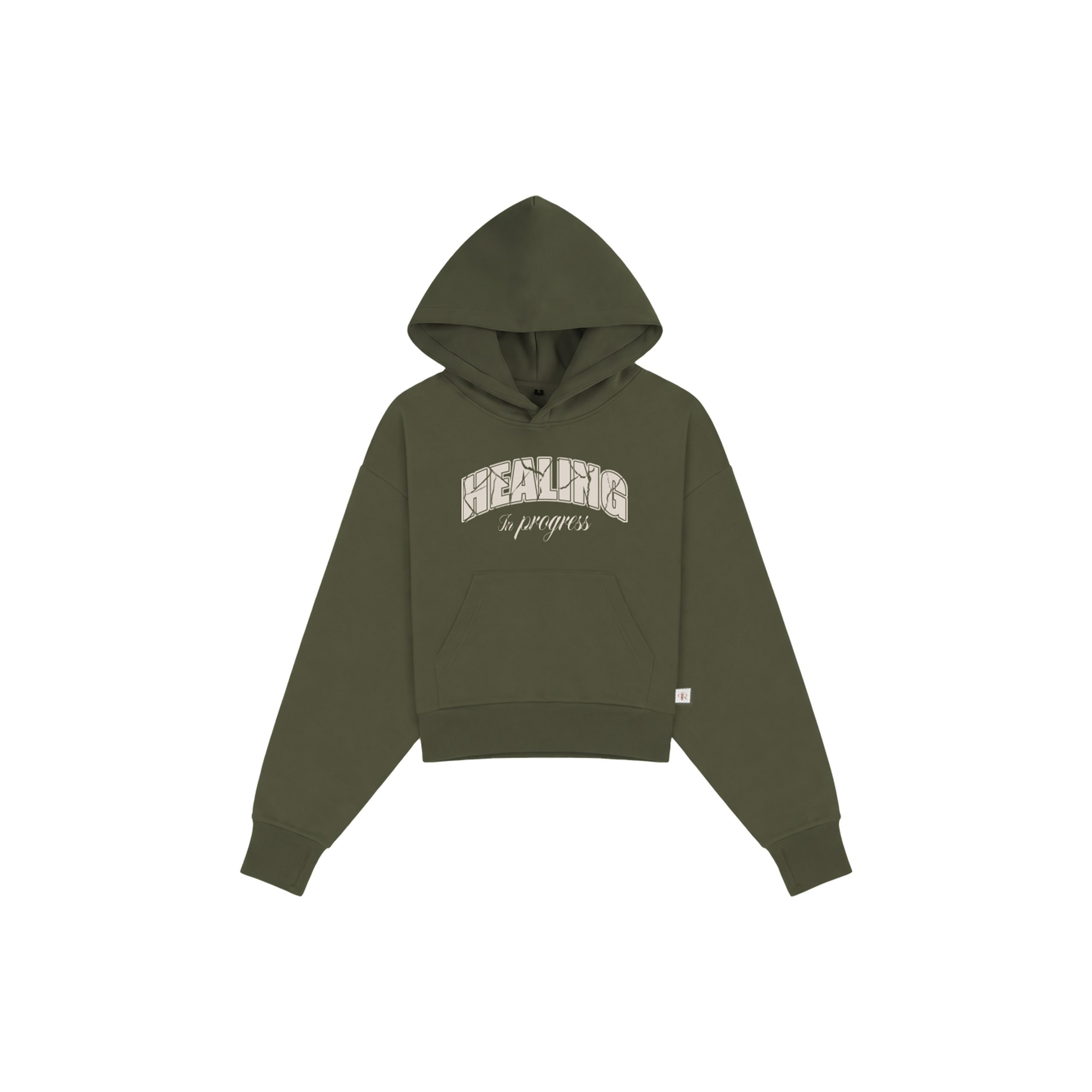 Healing In Progress Forest Green graphic hoodie front view