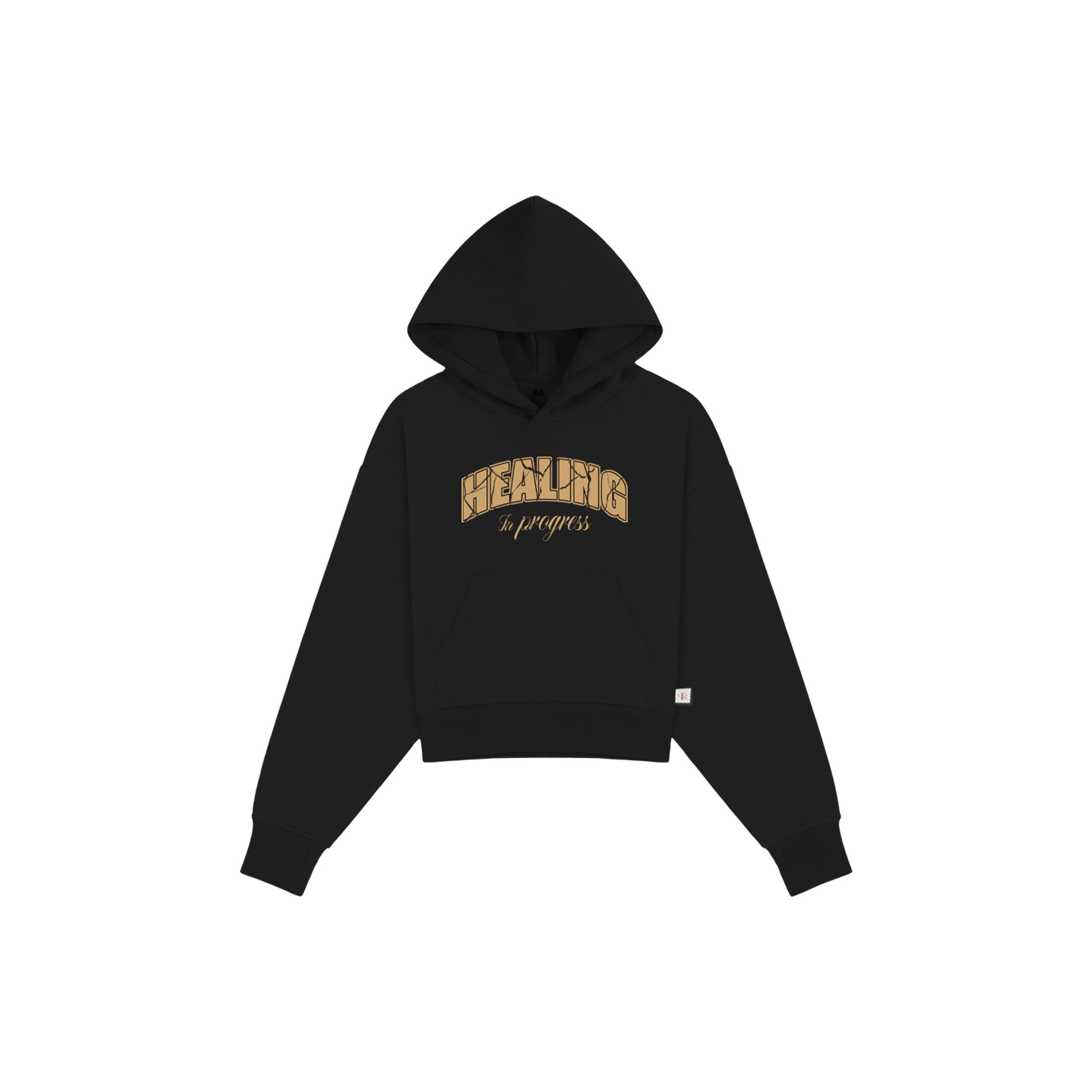 Healing In Progress Reclaim Black graphic hoodie front view