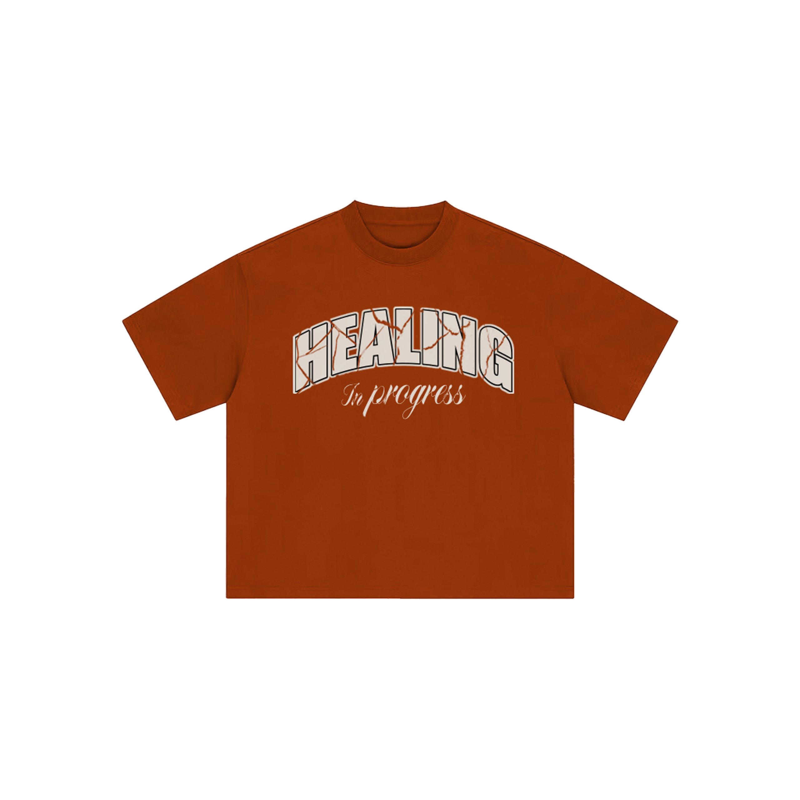 Healing In Progress Terracotta graphic t-shirt front view