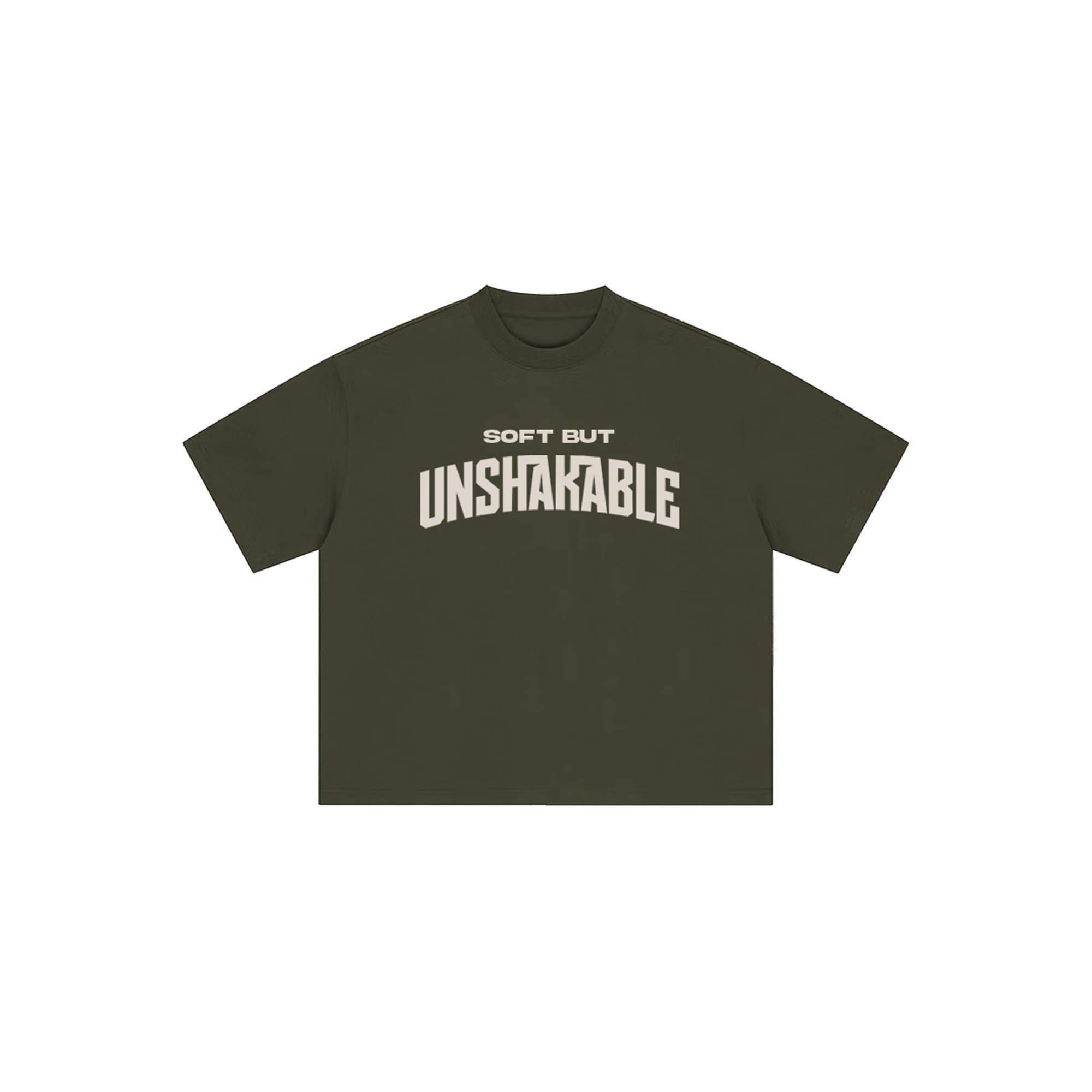 Soft But Unshakable Forest Green graphic t-shirt front view
