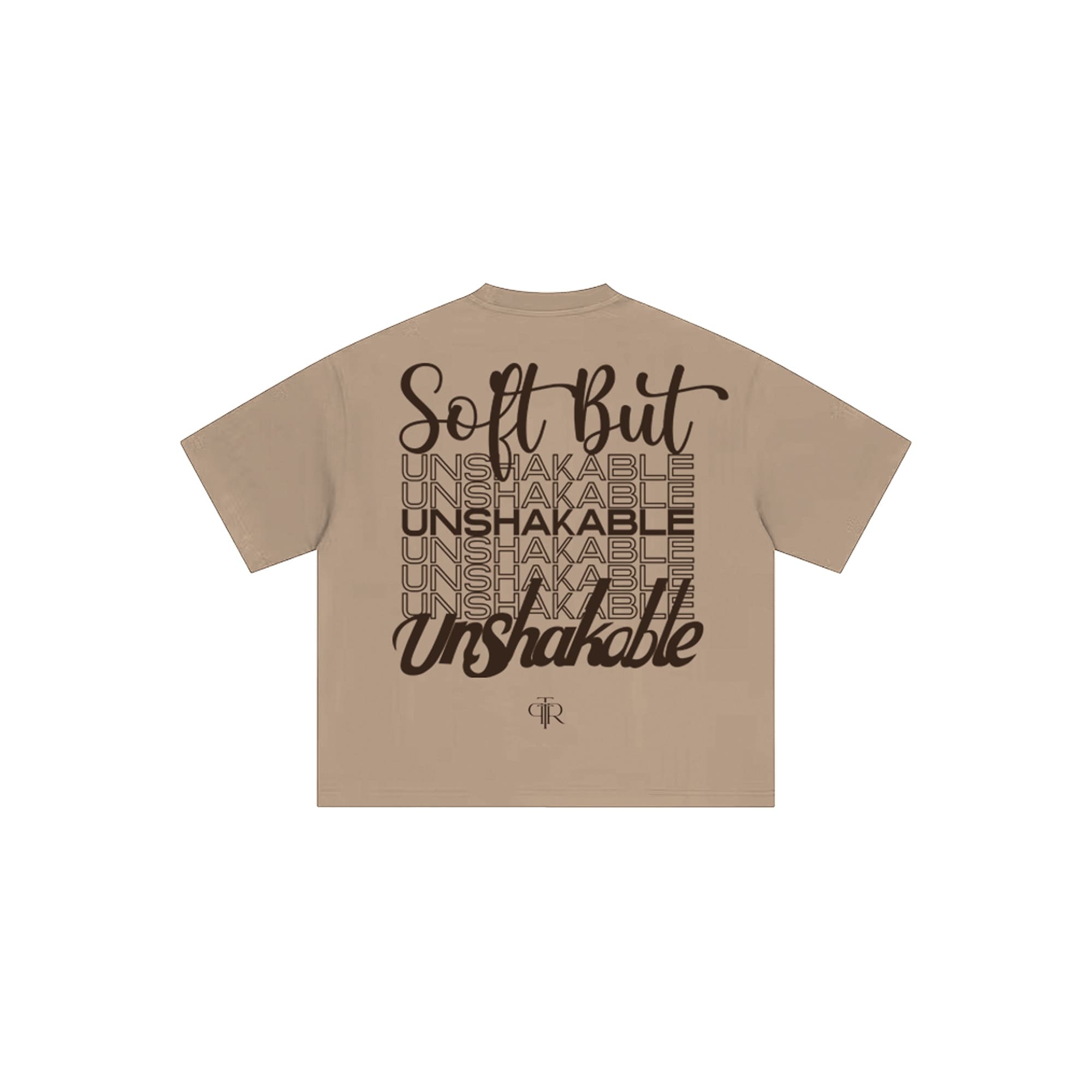 Soft But Unshakable Sand t-shirt back graphic design